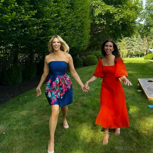 Lily Pulitzer Navy Blue Floral Strapless Dress 2 - Picture 5 of 15